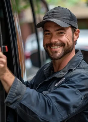 Der Schlosser, der das Autoöffnung Krefeld durchführt