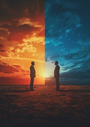 Über uns: Zwei Gestalten im Schatten vor einer Kulisse in Orange und Blau, repräsentieren das Engagement und die Kompetenz von Tresoröffnung Krefeld und Autoöffnung Krefeld. Über uns: Zwei Gestalten im Schatten vor einer Kulisse in Orange und Blau, repräsentieren das Engagement und die Kompetenz von Tresoröffnung Krefeld und Autoöffnung Krefeld.