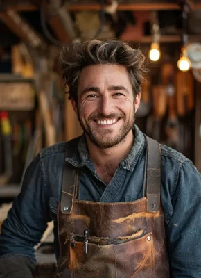 Über uns: Ein lächelnder Schlosser