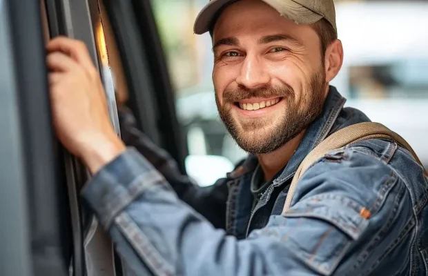 Der Schlosser, der das Autoöffnung Krefeld durchführt